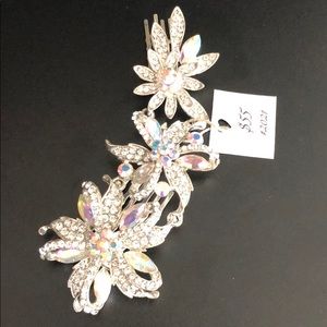 Iridescent Rhinestone bridal Hair comb NWT